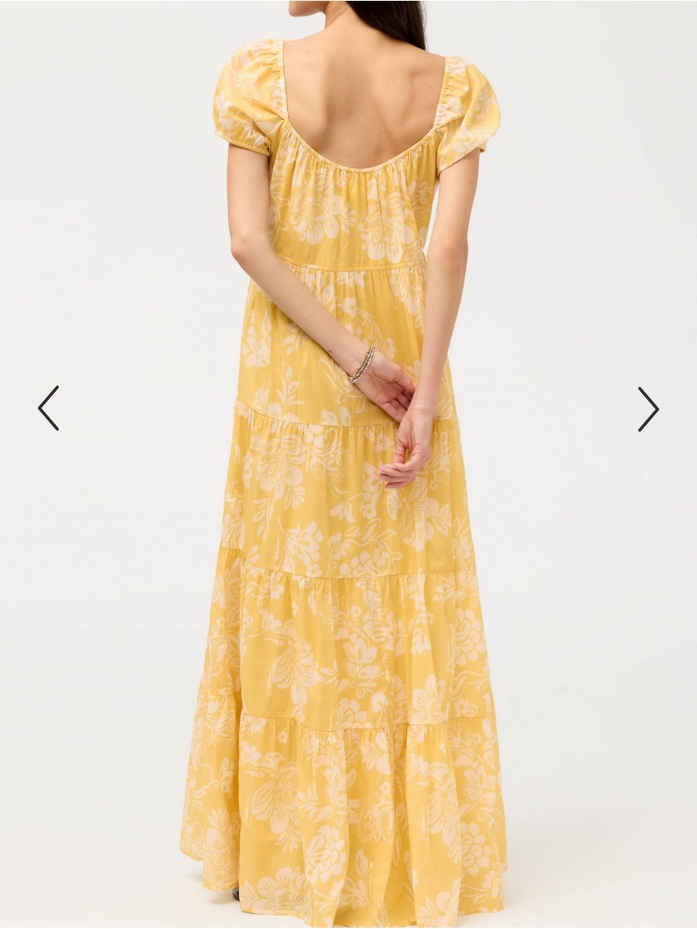 JOHNNY WAS LILY RAE TIERED MAXI DRESS COLOR: Sorrento Sunshine Yellow - Picture 4 of 13